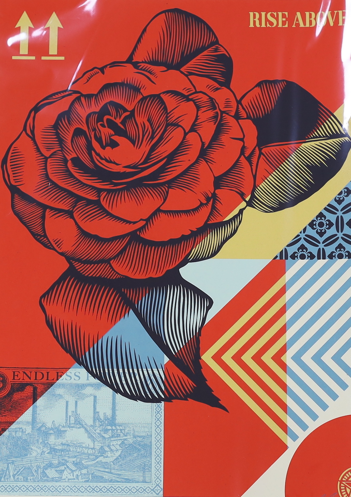 Shepard Fairey (American, b.1970-), lithograph poster, 'Rise Above', signed in pencil, limited edition 374/625, 61 x 46cm, unframed